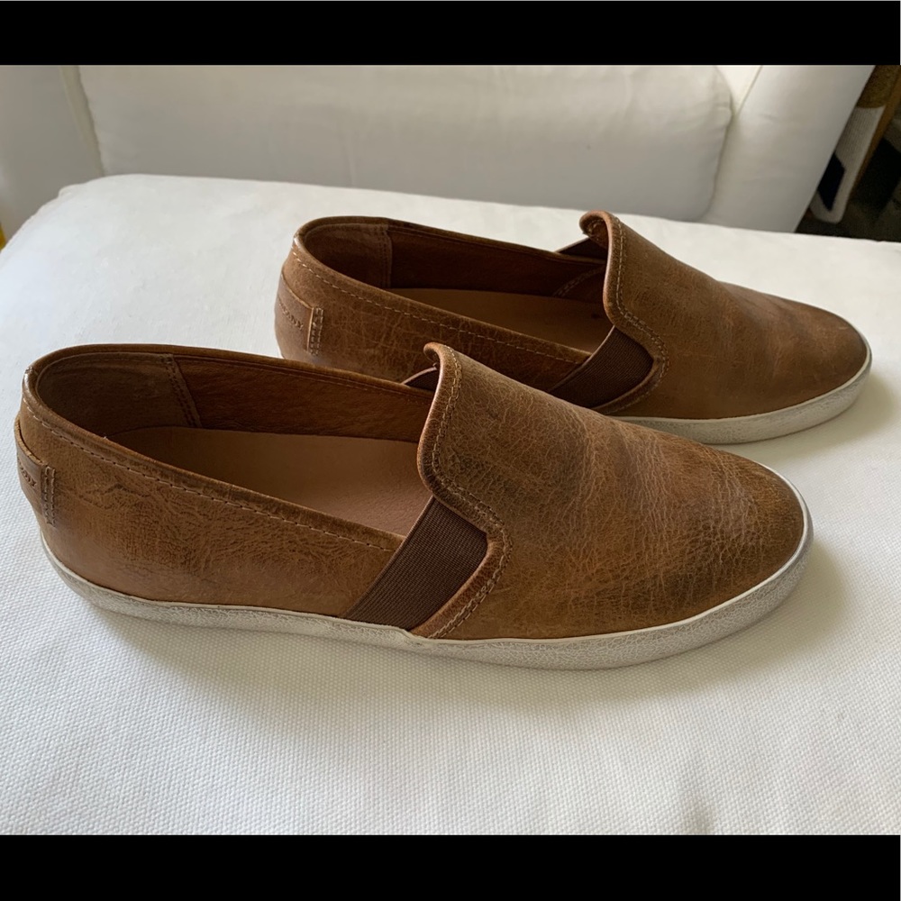 Frye Cognac Vintage Leather Dylan Slip-On Sneaker